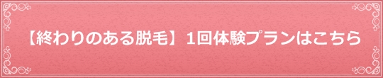 終わりのある脱毛 TBC1回体験プラン